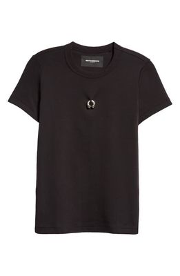 MELITTA BAUMEISTER Pierced Cotton T-Shirt in Black