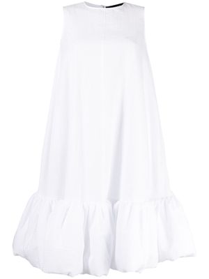 Melitta Baumeister puffball hem sleeveless cotton dress - White