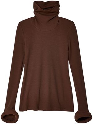 Melitta Baumeister roll-neck ribbed top - Brown