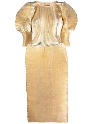 Melitta Baumeister short-sleeved midi dress - Gold
