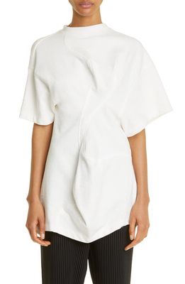 MELITTA BAUMEISTER Twisted Cotton T-Shirt in Off White