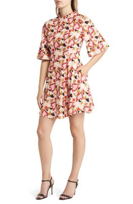 MELLODAY Floral A-Line Minidress in Red Pink