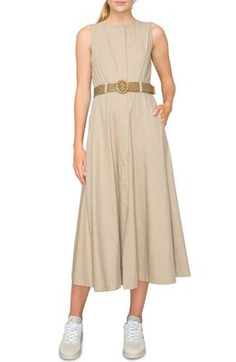 MELLODAY Sleeveless A-Line Dress in Khaki 