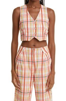 Melody Ehsani Claudia Plaid Cropped Vest