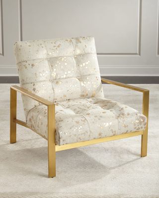 Melora Gold Hairhide Chair