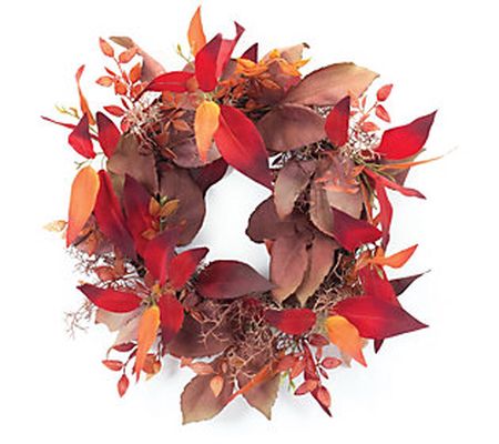 Melrose 19" Mixed Fall Foliage Wreath