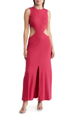 Melrose and Market Sleeveless Cutout Maxi Dress in Pink Vivacious