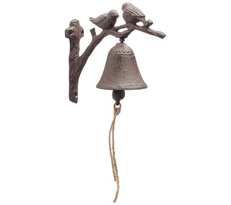 Melrose Cast Iron Bird Branch Bell 6.75"H