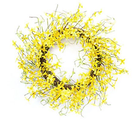 Melrose Forsythia and Twig Grapevine Wreath 22" D
