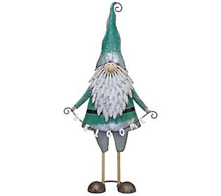 Melrose Metal Garden Gnome w/ Welcome Sign 42.5 "H