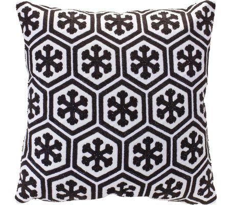 Melrose Pillow w/ Snowflake Pattern 17"SQ Cotto n