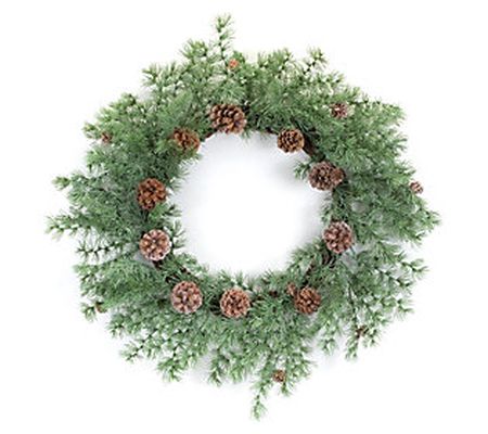 Melrose Pine Wreath w/Pinecone Accents 24"D Pla stic