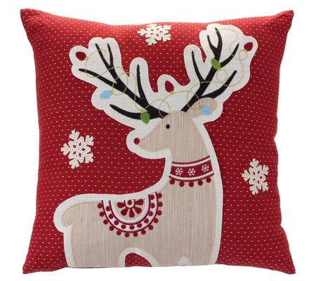 Melrose Reindeer Pillow 16"SQ Polyester