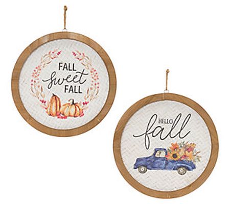 Melrose S/2 Wooden Fall Harvest Plaques