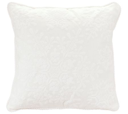 Melrose Snowflake Pillow 17"SQ Polyester