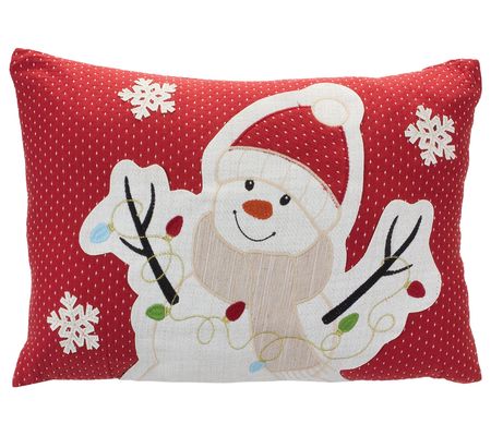 Melrose Snowman Pillow 17"L x 12"H Polyester