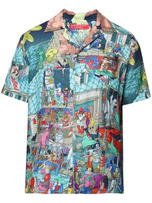 MEMBERS OF THE RAGE Hawaian graphic-print shirt - Blue