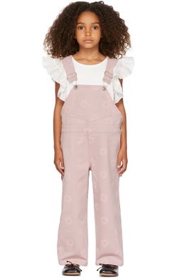 même. SSENSE Exclusive Kids Pink Daisy Riley Overalls