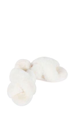 MeMoi Beverly Faux Fur Memory Foam Slipper in Ivory 