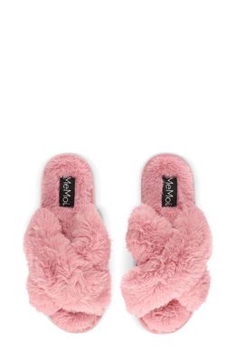 MeMoi Beverly Faux Fur Memory Foam Slipper in Mauve 