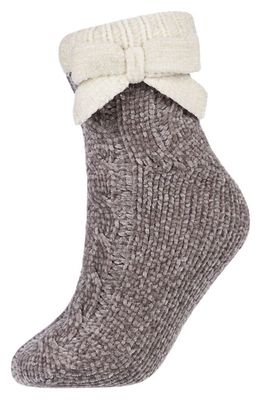 MeMoi Cozy Ballerina Plush Slipper Socks in Med Gray Heather
