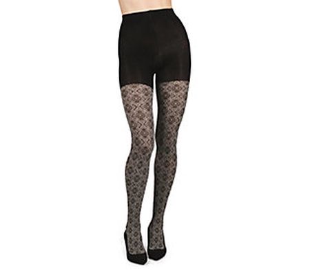 Memoi Diamond Pattern Swirl Cotton Blend Sweate r Tights