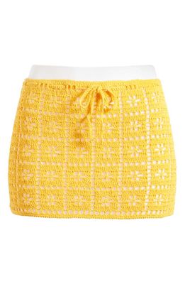 MEMORIAL DAY Kembang Crochet Miniskirt in Yellow