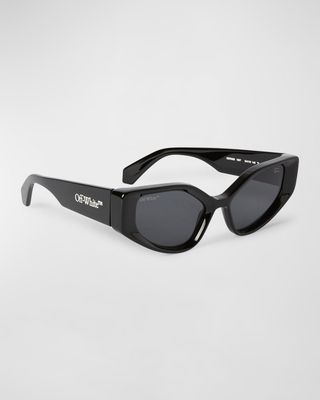 Memphis Beveled Acetate Cat-Eye Sunglasses