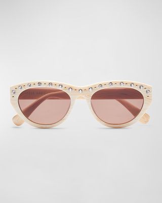Memphis Embellished Acetate Cat-Eye Sunglasses