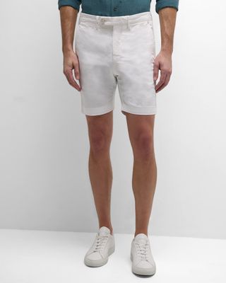 Men'c Cotton-Stretch Flat-Front Shorts