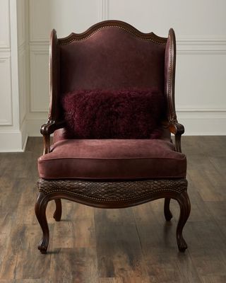 Mendosa Leather & Hairhide Wing Chair
