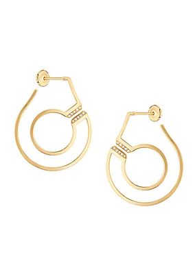 Menottes 18K Yellow Gold & Diamond Hoop Earrings