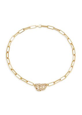 Menottes 18K Yellow Gold & Diamond Openwork Chain Necklace