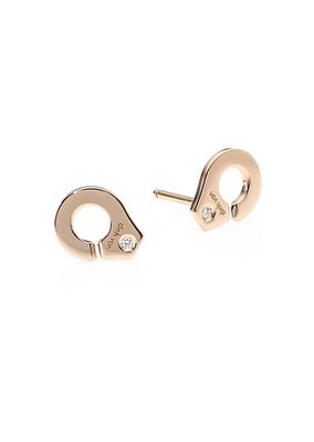 Menottes Dinh Van 18K Rose Gold & 0.01 TCW Diamond Stud Earrings