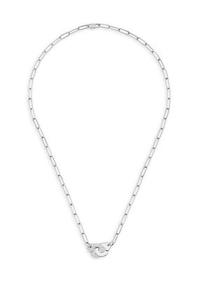 Menottes Dinh Van R10 18K White Gold & Diamond Handcuff Pendant Necklace
