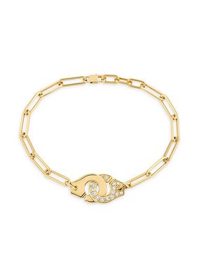 Menottes Dinh Van R12 18K Yellow Gold & Diamond Pendant Necklace
