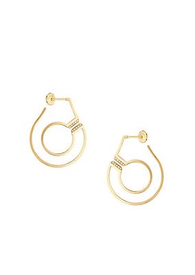 Menottes Dinh Van R27 18K Yellow Gold & Diamond Handcuff Earrings