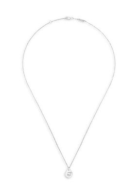 Menottes Dinh Van R8 18K White Gold & Diamond Handcuff Pendant Necklace