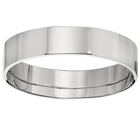 Men's 14K White Gold 5mm Flat Wedding Band