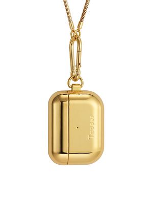 Men's 18K Gold-Plated Brass Airpods Pro Neck Case - Gold Plated Brass - Gold Plated Brass