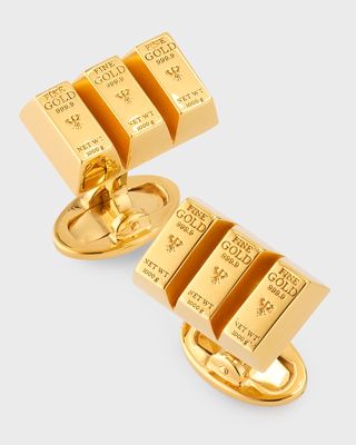 Men's 18K Gold Vermeil Bullion Bar Cufflinks