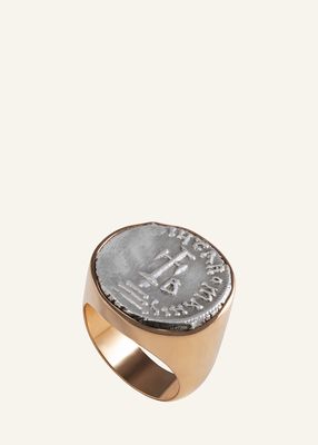 Men's 18K Rose Gold Authentic Constans II Coin Ring