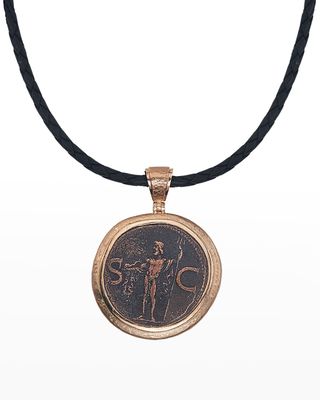 Men's 18k Rose Gold Neptune Coin Pendant