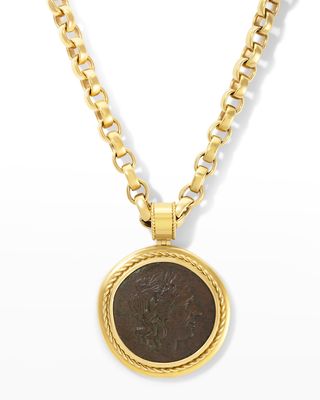 Men's 18K Yellow Gold Apollo Coin Pendant