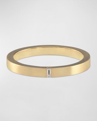 Men's 18K Yellow Gold Baguette Diamond Band Ring, 2.5mm