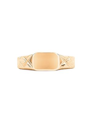 Men's 18K Yellow Gold Mirror Signet Ring - Gold - Size 9