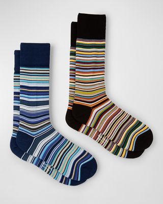Men's 2-Pack Signature Stripe Crew Socks