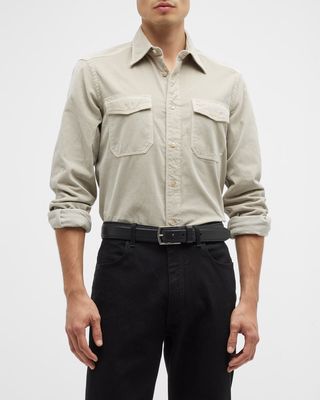 Men's 2-Pocket Pincord Sport Shirt