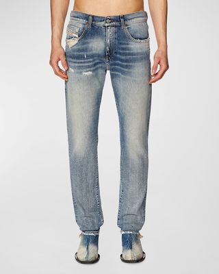 Men's 2019 D-Strukt L.32 Light-Wash Denim Jeans