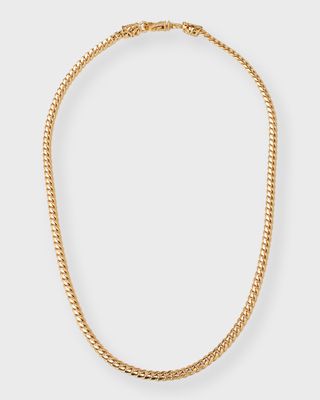 Men's 24K Gold-Plated Thin Cuban Chain Necklace